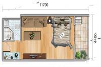 告庄西双景孔雀大楼普通住宅56.5㎡户型图