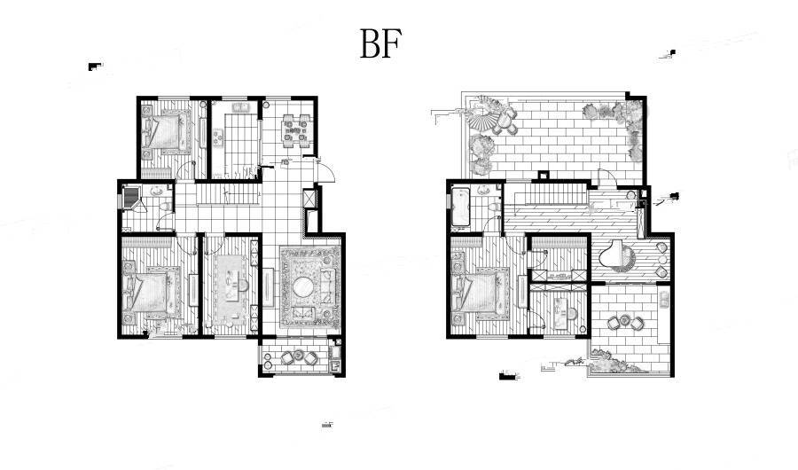 奥体紫兰园4室2厅2卫206㎡户型图