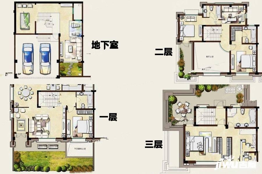 绿地乐和城4室2厅4卫298㎡户型图