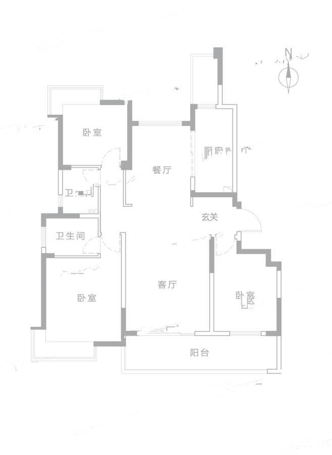 吉宝澜岸铭邸3室2厅2卫137㎡户型图