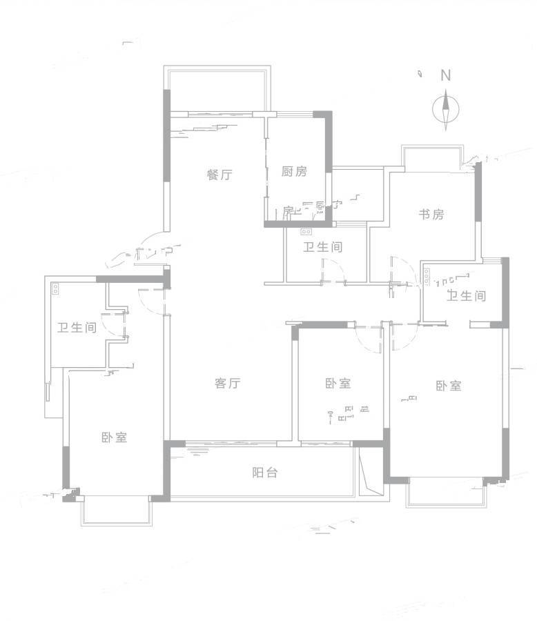 吉宝澜岸铭邸4室2厅3卫170㎡户型图