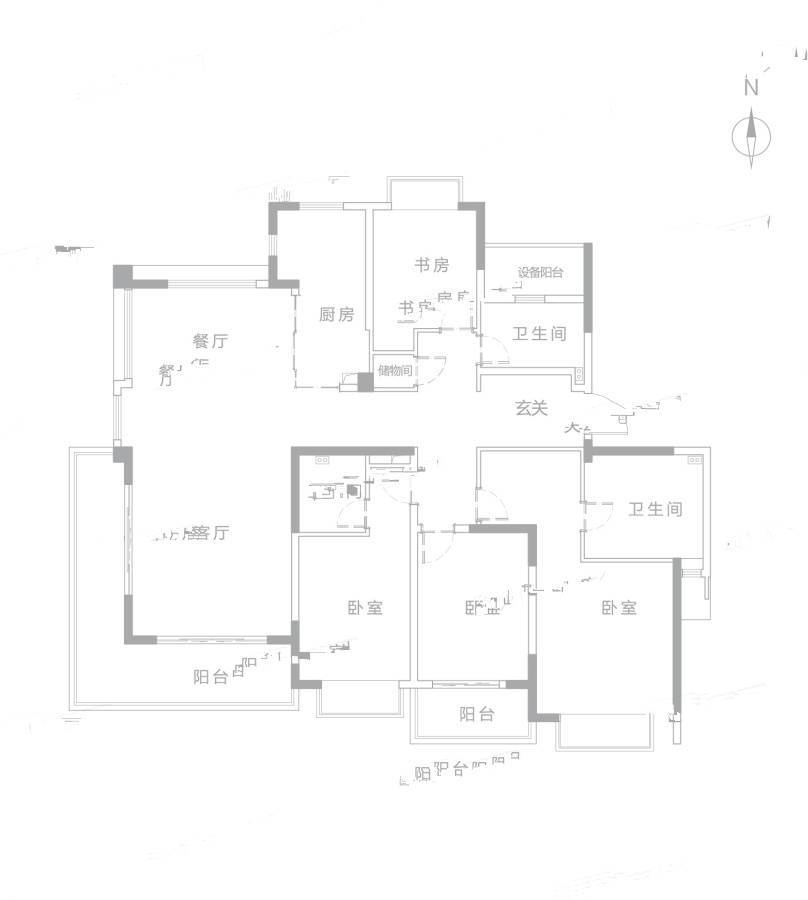 吉宝澜岸铭邸4室2厅3卫206㎡户型图