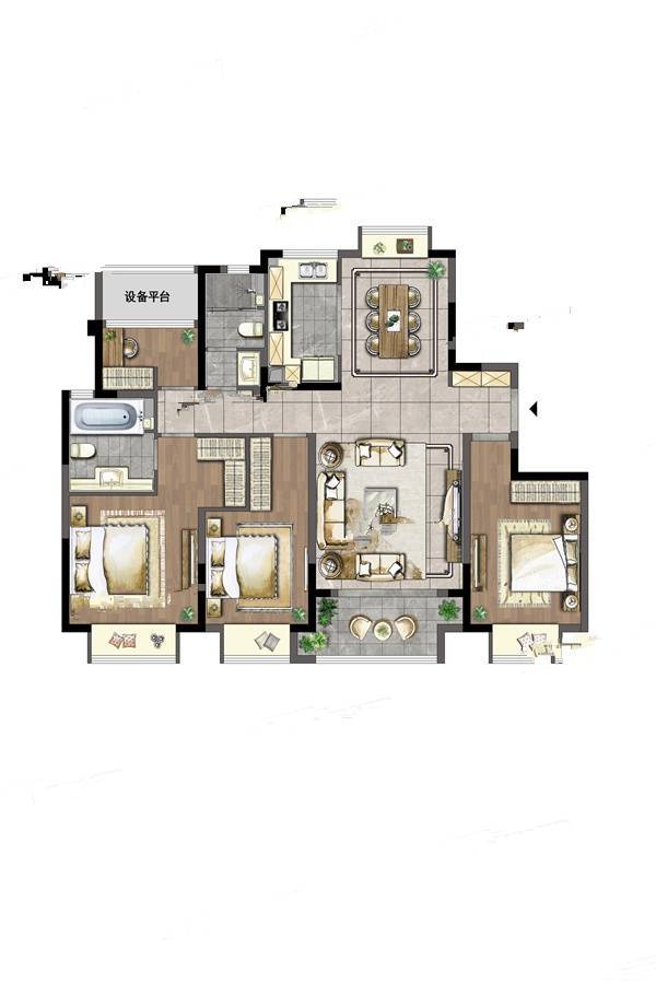 建发泱誉4室2厅2卫142㎡户型图