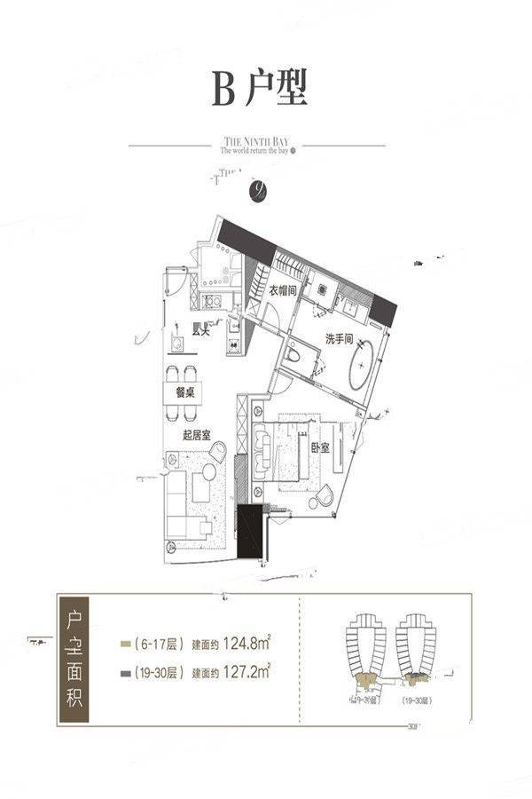 青岛海上嘉年华海洋之心1室1厅1卫124.8㎡户型图