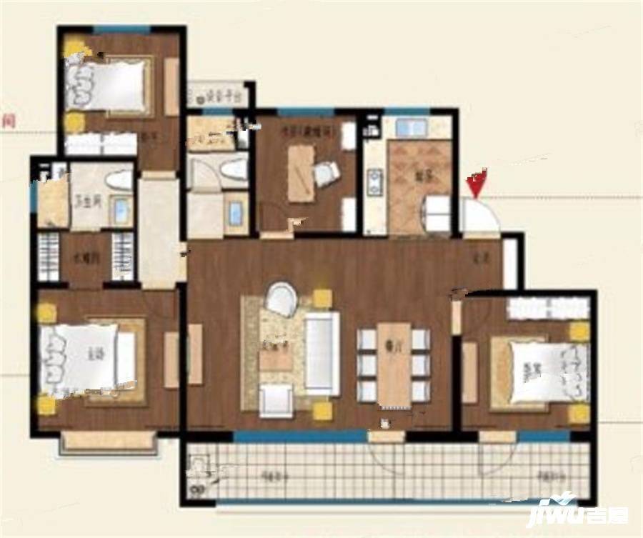 海尔国际信息谷4室2厅2卫162㎡户型图