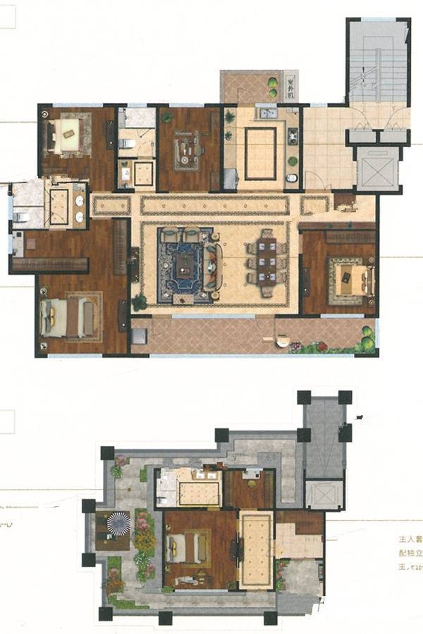 波尔多玺园麗园5室2厅3卫280㎡户型图