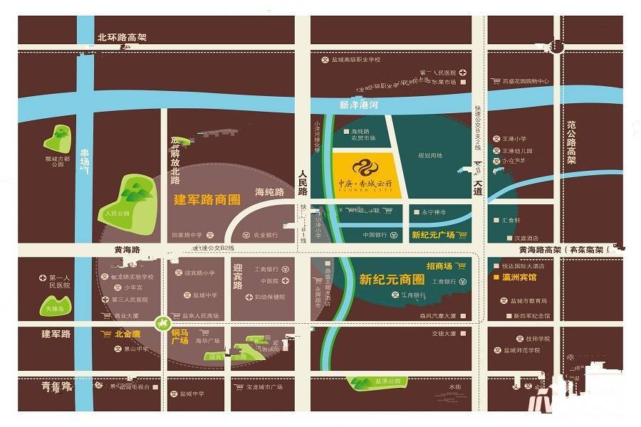 中庚香城云开位置交通图图片