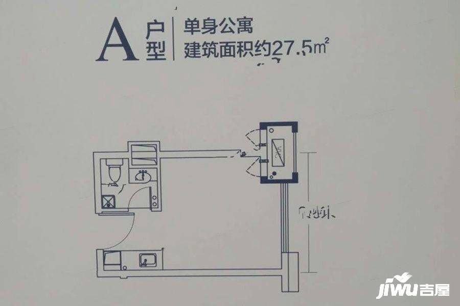 中南中央商务区1室1厅1卫27.5㎡户型图