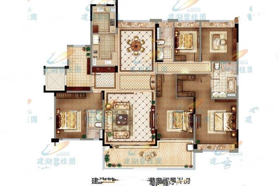 建湖碧桂园5室2厅3卫260㎡户型图