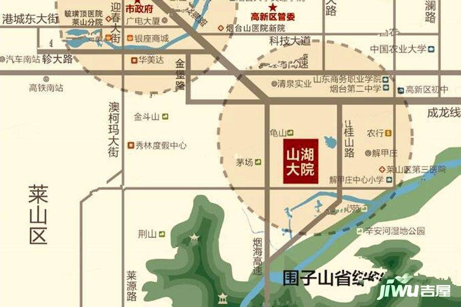 清泉山湖大院位置交通图