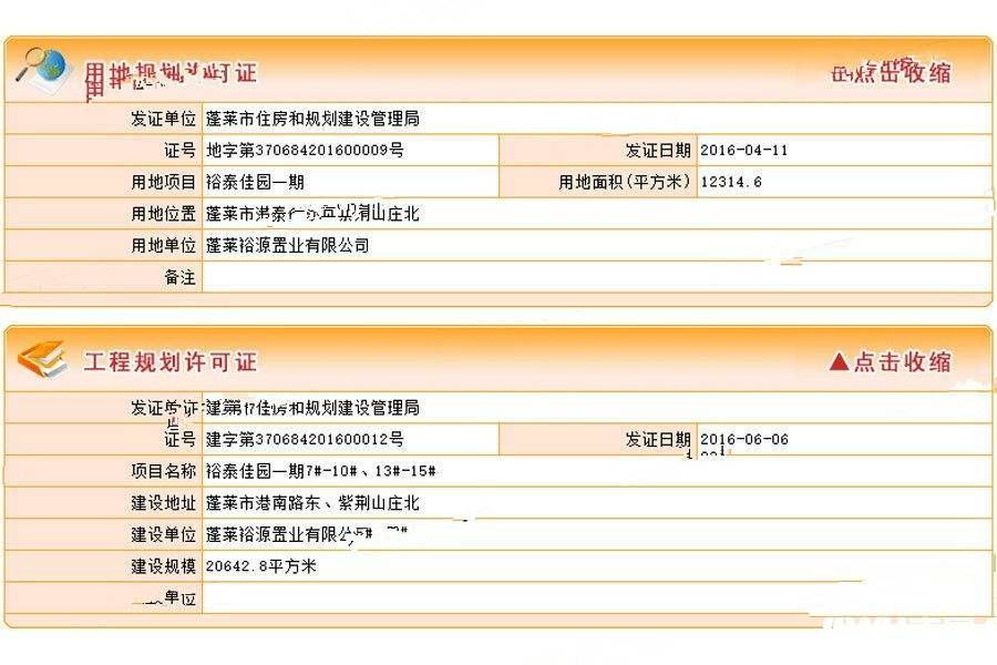 裕源锦里楼盘证照图片