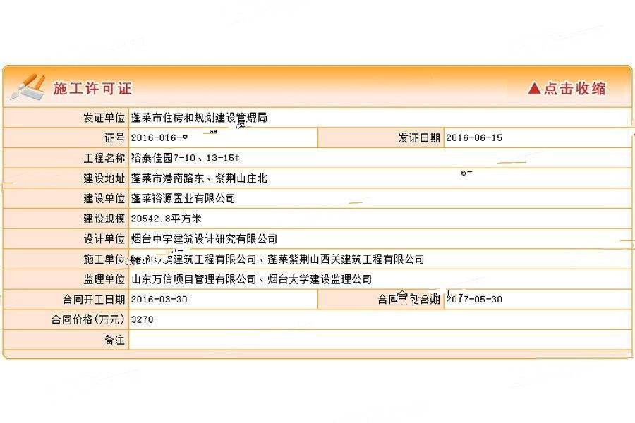 裕源锦里楼盘证照图片