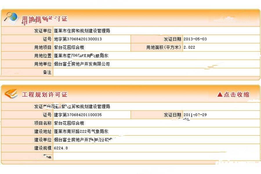 紫台花园楼盘证照图片