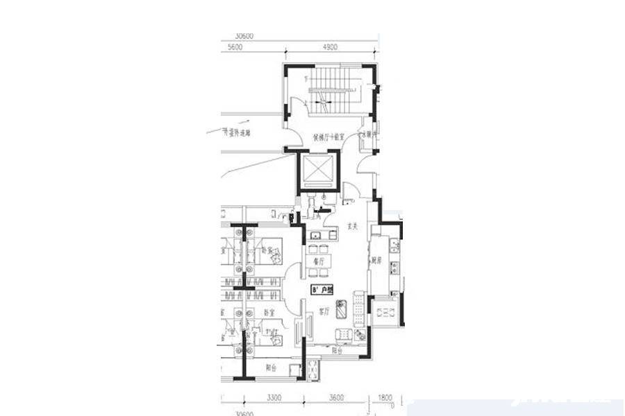 龙玺城2室2厅1卫85㎡户型图