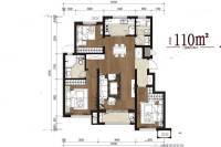 峰山水库周边地块起步区3室2厅2卫110㎡户型图