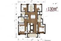 峰山水库周边地块起步区4室2厅2卫130㎡户型图