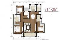 峰山水库周边地块起步区4室2厅2卫143㎡户型图