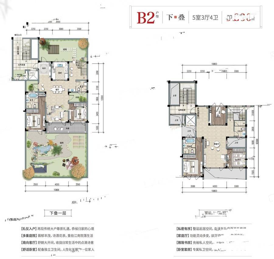 蓝城烟台桃李春风5室3厅4卫230㎡户型图