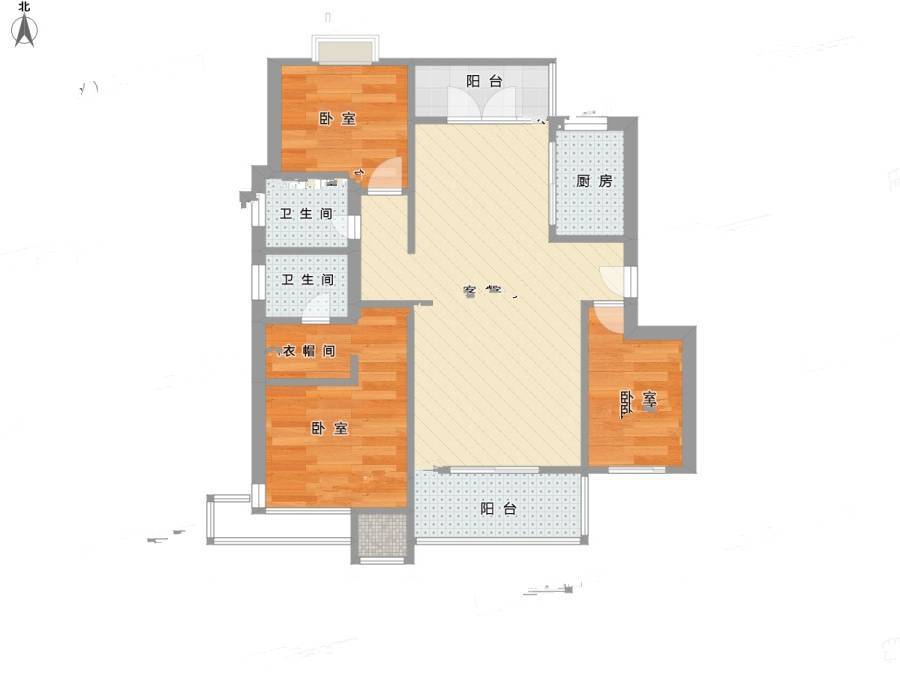 大华紫郡3室2厅2卫148㎡户型图