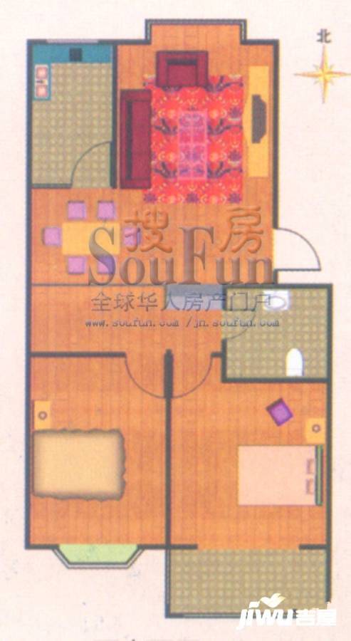 永大明珠东山花园2室2厅2卫92.9㎡户型图