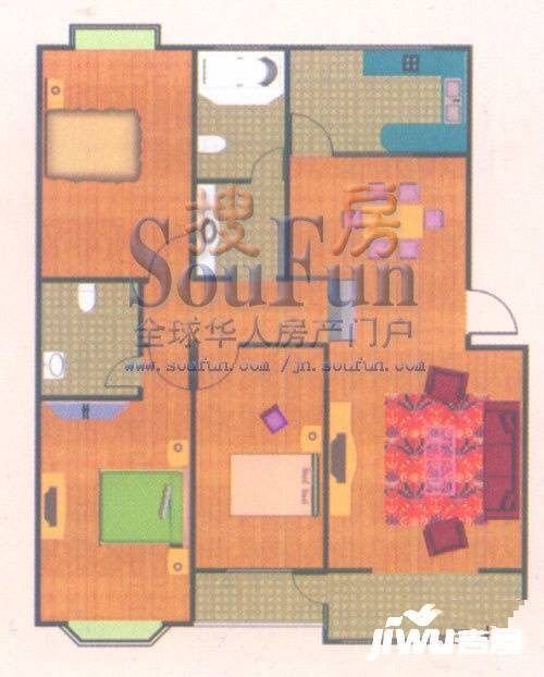 永大明珠东山花园3室2厅2卫149.1㎡户型图