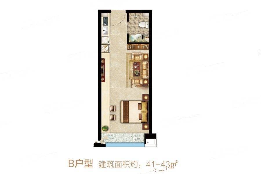 大友中心普通住宅41㎡户型图