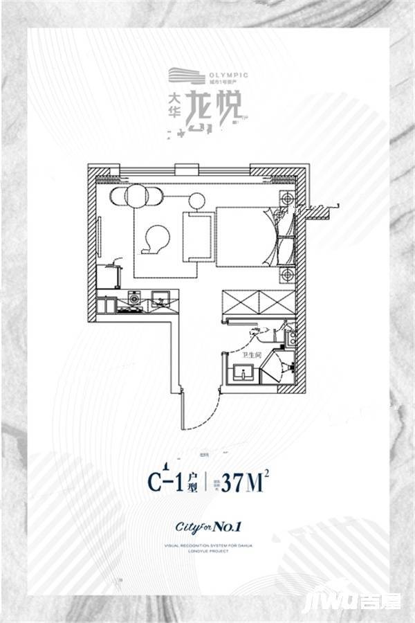 大华龙悦普通住宅37㎡户型图