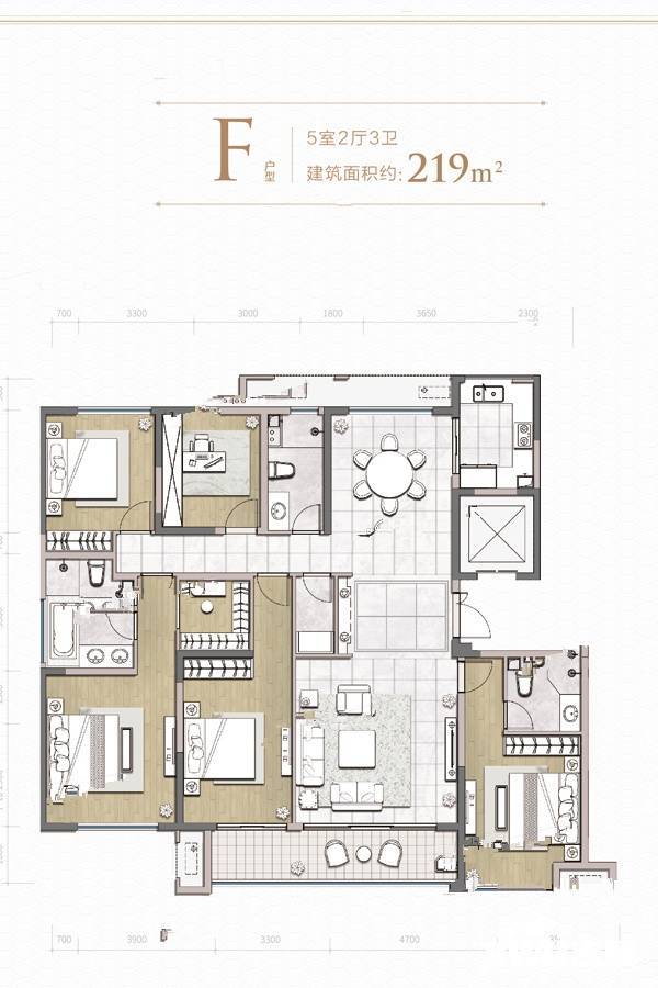 济南杨柳春风5室2厅3卫219㎡户型图