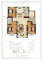 中铁锦悦名筑3室2厅2卫113㎡户型图