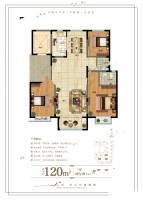 中铁锦悦名筑3室2厅2卫120㎡户型图