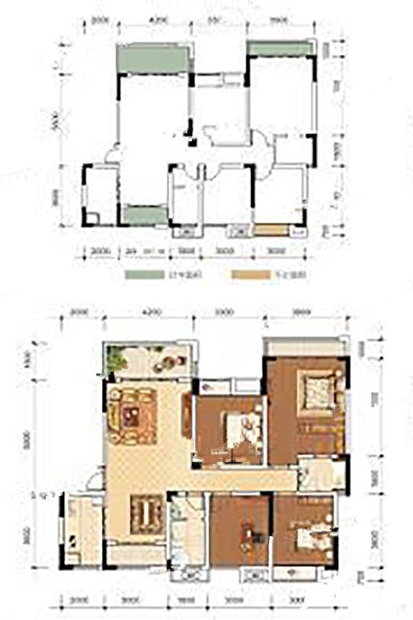 雄飞国际新城鸿岛4室2厅2卫115.7㎡户型图