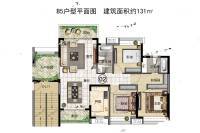 贵州金融城3室2厅2卫131㎡户型图
