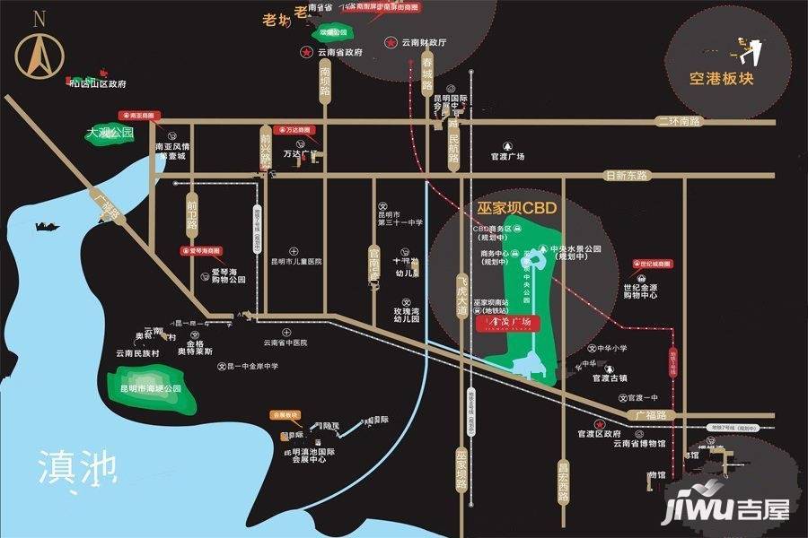 巫家坝金茂广场光域位置交通图