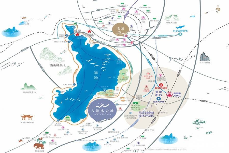 蓝光新城碧桂园古滇水云城位置交通图图片