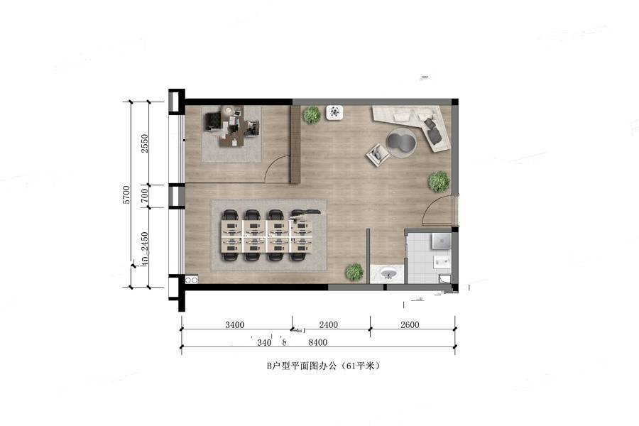 实力城未来港普通住宅61㎡户型图