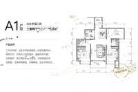 富康城紫悦台3室2厅2卫95㎡户型图
