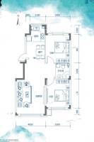 中天北湾新城2室2厅1卫86㎡户型图