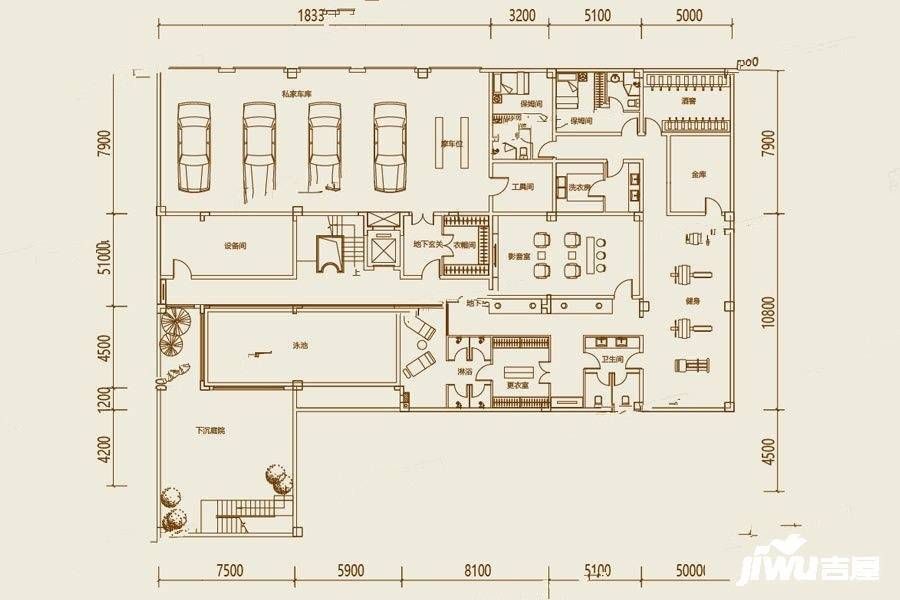 大众长春院子10室4厅11卫1270㎡户型图