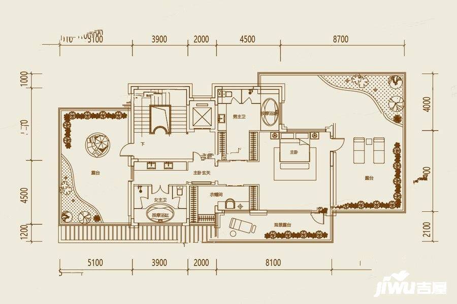 大众长春院子10室4厅11卫1270㎡户型图