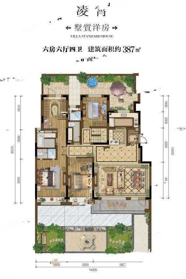 华润凌雲府6室6厅4卫387㎡户型图