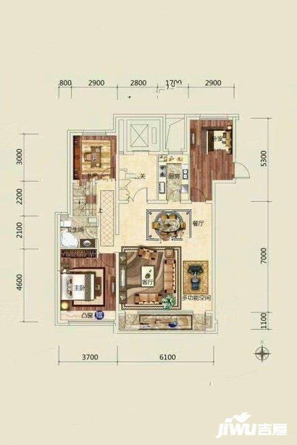 大众春江明月5室2厅2卫145㎡户型图