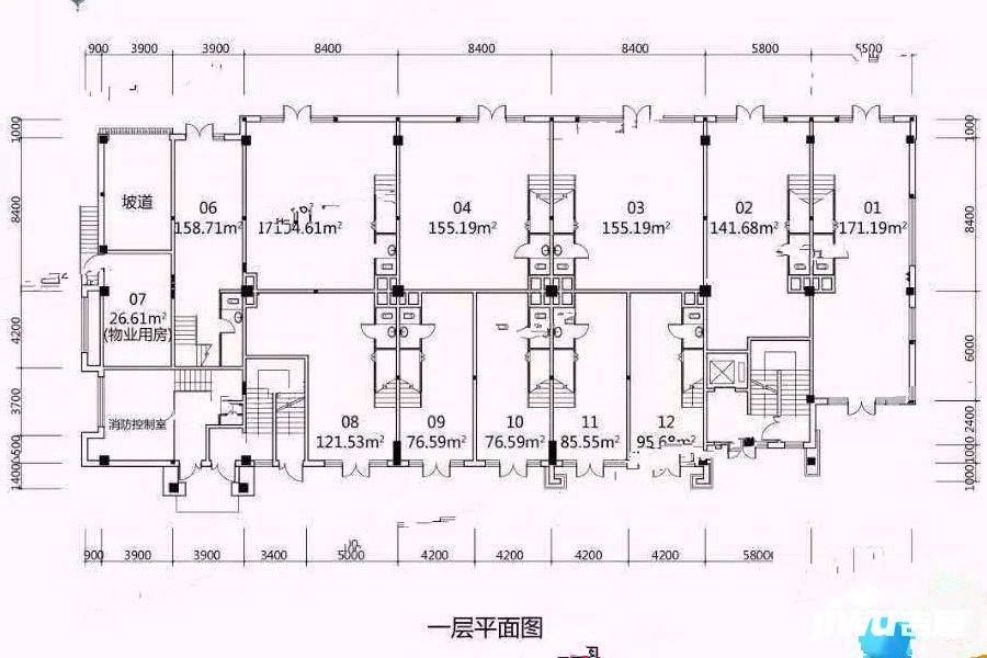 智荟街1室1厅1卫155.9㎡户型图