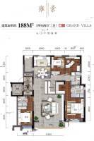 保利天誉4室2厅3卫188㎡户型图