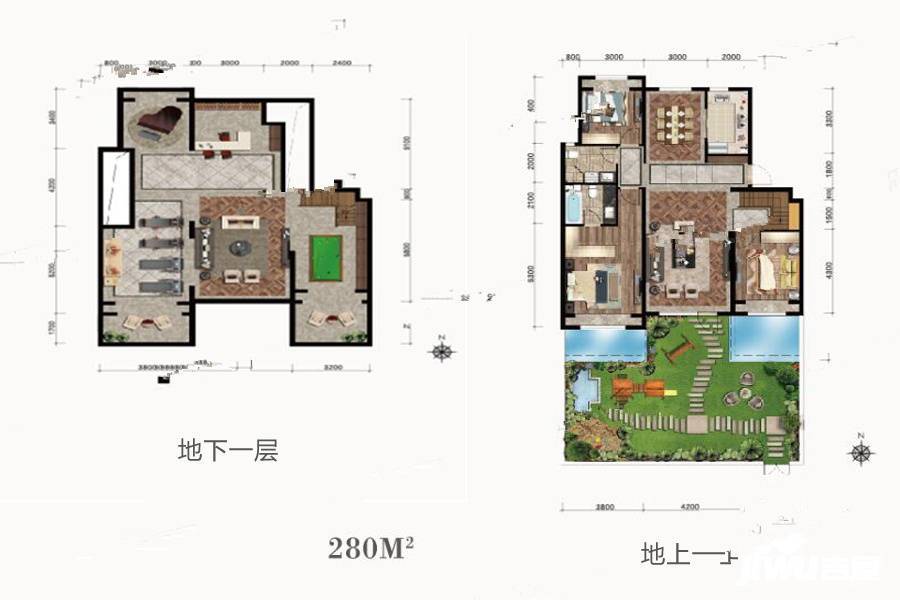 中海龙玺3室2厅2卫280㎡户型图