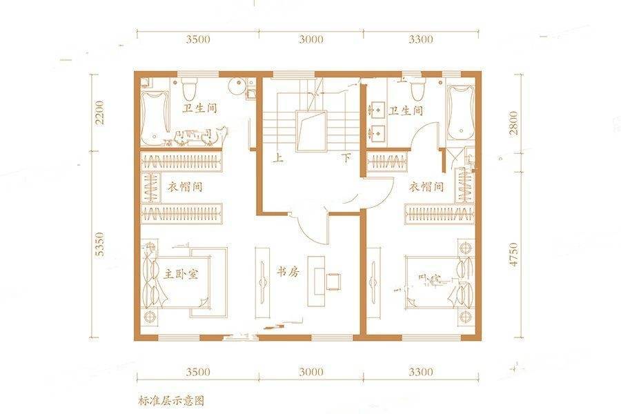 世茂国风雅颂4室2厅3卫195㎡户型图