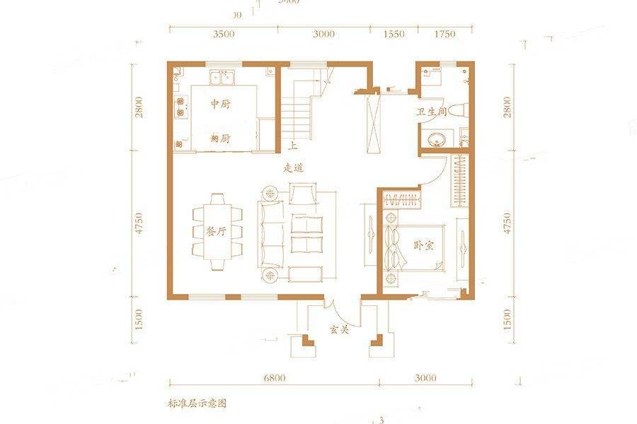 世茂国风雅颂4室2厅3卫195㎡户型图