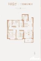 奥园誉雍府3室2厅2卫105㎡户型图