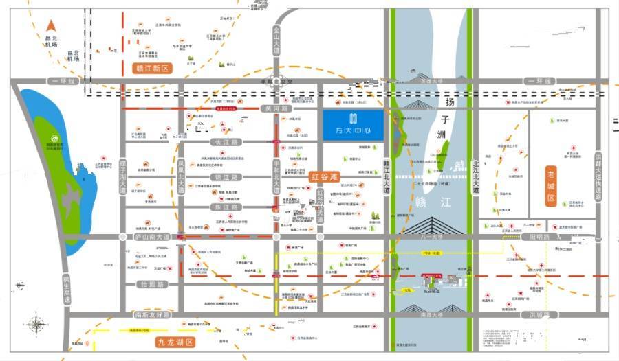 方大中心位置交通图图片