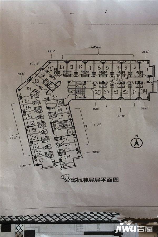 煌盛悦佳广场1室1厅1卫46㎡户型图