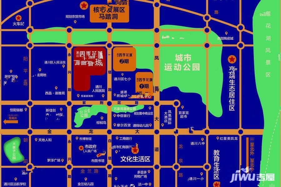 滨江四季花城位置交通图8
